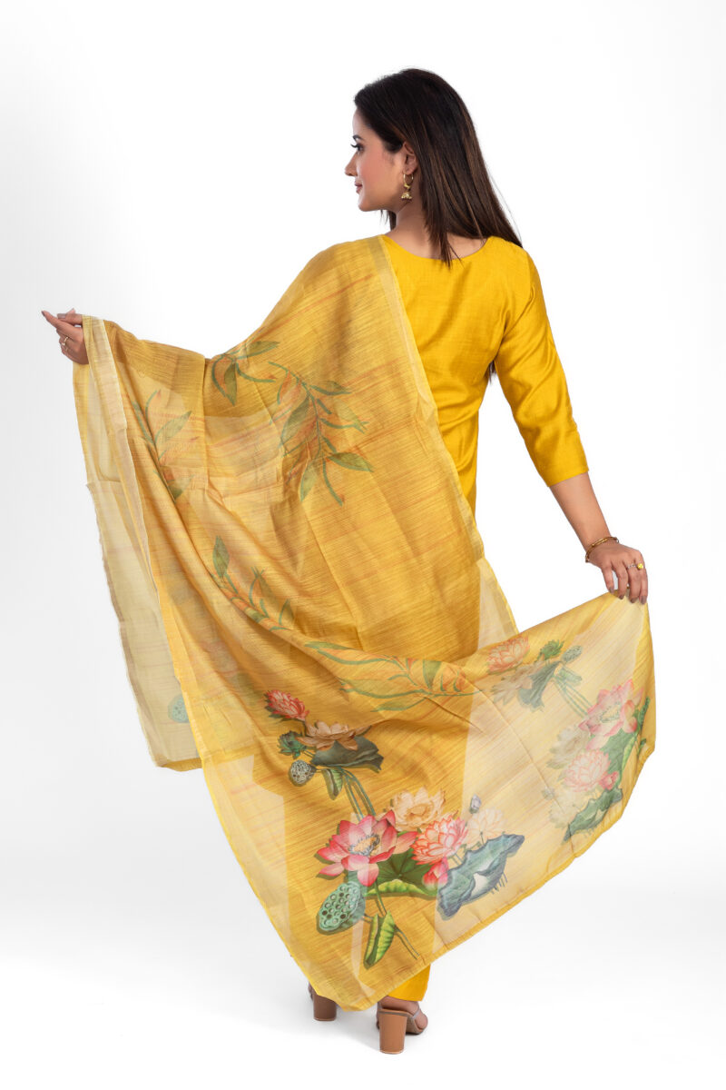 Vertican Silk Kurta Pant Set with Tissue Shimmer Dupatta LBA-028 - Image 4