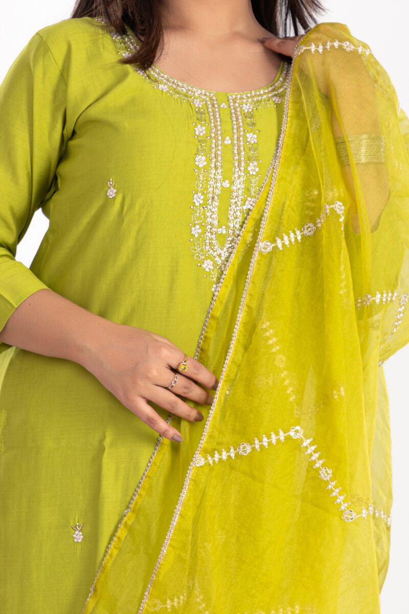 Ethnic Motifs Embroidered Kurta Set with Trousers & Dupatta-LBA-025 - Image 7