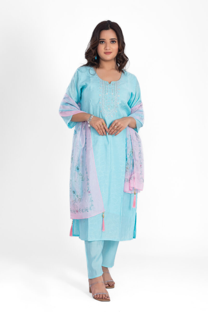 Viscose Silk Kurta Pant Set with Dupatta LBA-020