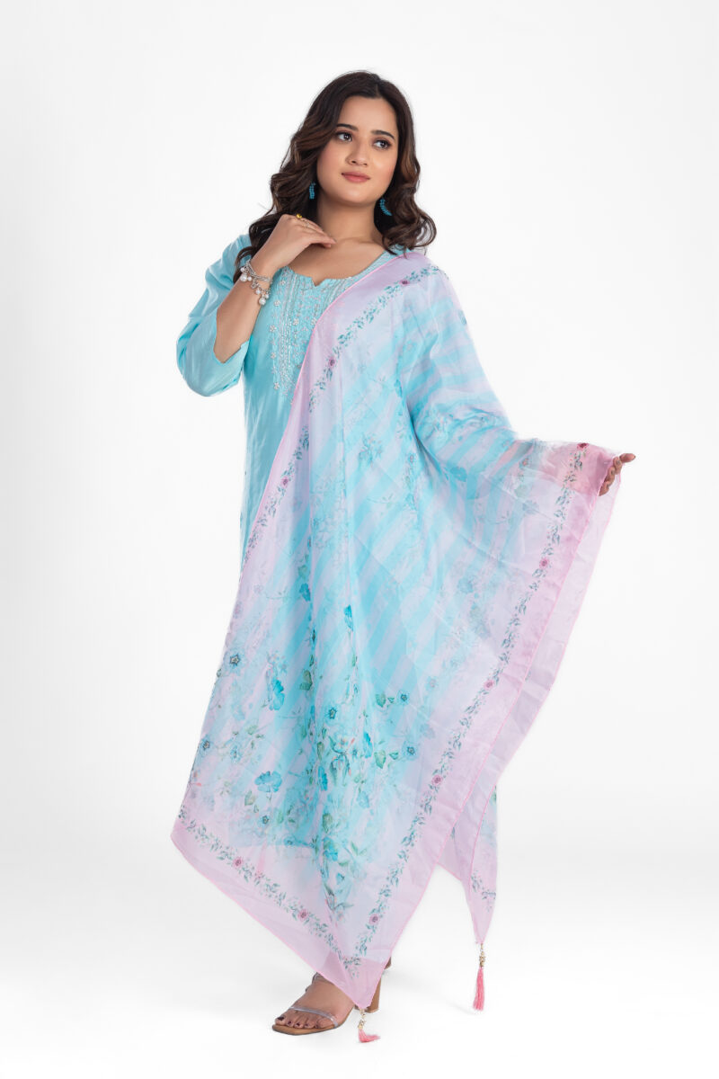 Viscose Silk Kurta Pant Set with Dupatta LBA-020 - Image 2