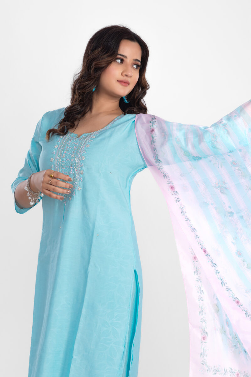 Viscose Silk Kurta Pant Set with Dupatta LBA-020 - Image 3