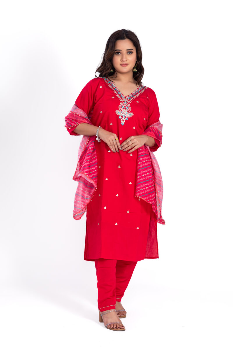 Pure viscose Muslin SILK /Digital Printed Patch Work Suit Set with Digital Duppata LBA-011