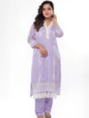 Pure Organza Embroidered Straight Kurta Set with Dupatta LBA-043