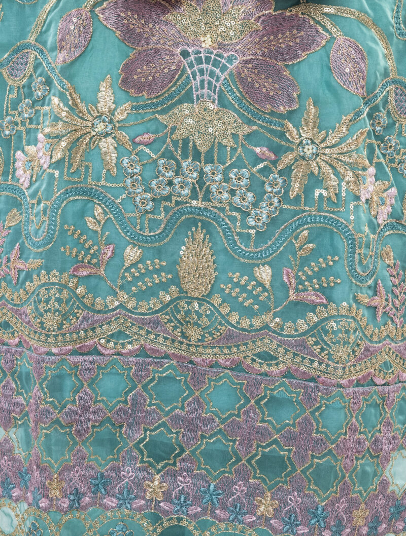 Organza Embroidered Pakistani Kurti Set with Dupatta LBA-045 - Image 6
