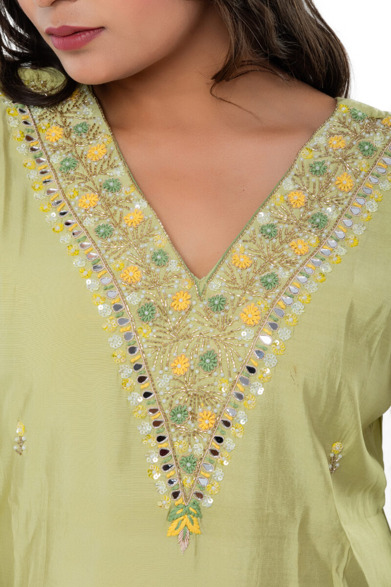 Roman silk kurta  pant with organza duppata -LBA-051 - Image 7