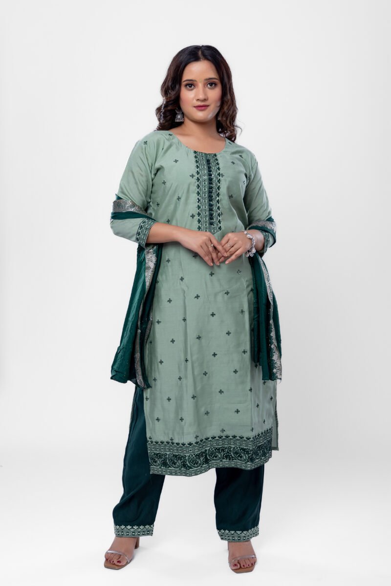 Ethnic motifs printed stright kurta pant with duppata-LBA-058