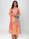 Label by Anusha Women’s Pure Cotton Floral Printed Kurta Pant with Dupatta – Orange (LBA-059)