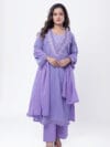 Label by Anusha Women’s Pure Cotton Kurta Pant Set with Dupatta – Lavender (LBA-061)