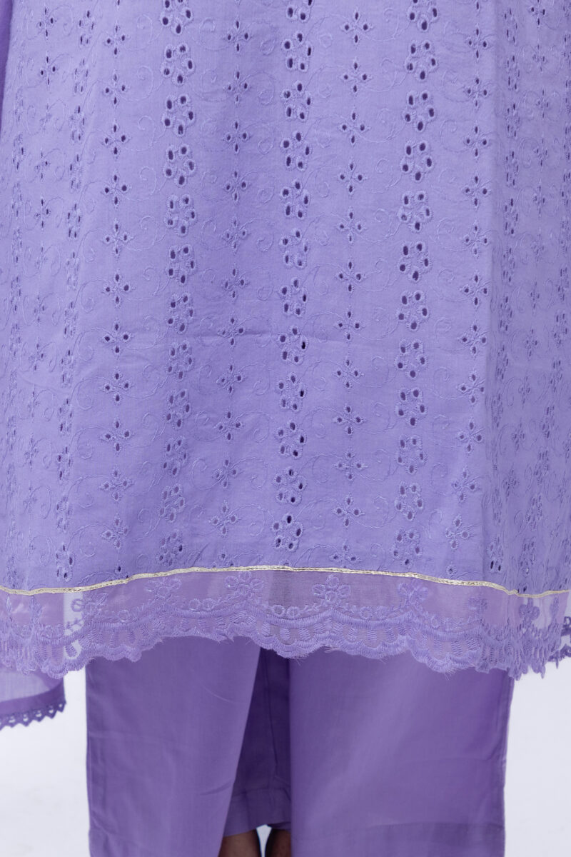Label by Anusha Women’s Pure Cotton Kurta Pant Set with Dupatta – Lavender (LBA-061)