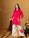 Label By Anusha Pink Roman Silk Shirt & Trouser Co-Ord Set | LBA-105-Pink