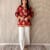 LABEL BY ANUSHA Maroon Embroidered Cotton Straight Short Kurti