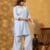 LBA-124-Blue Light Blue Floral Embroidered Co-ord Set